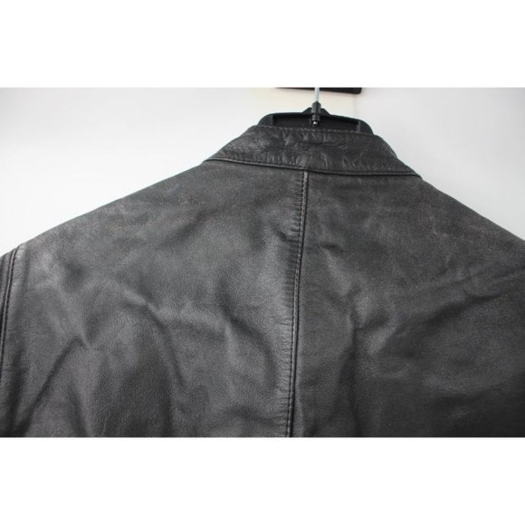 Vintage wilsons Mens 42 distressed leather jacket biker cafe racer asymmetrical - Picture 5 of 16